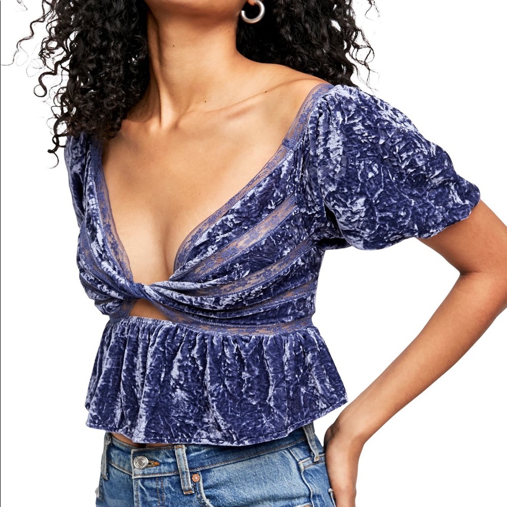 New Free People Yours truly Velvet Top